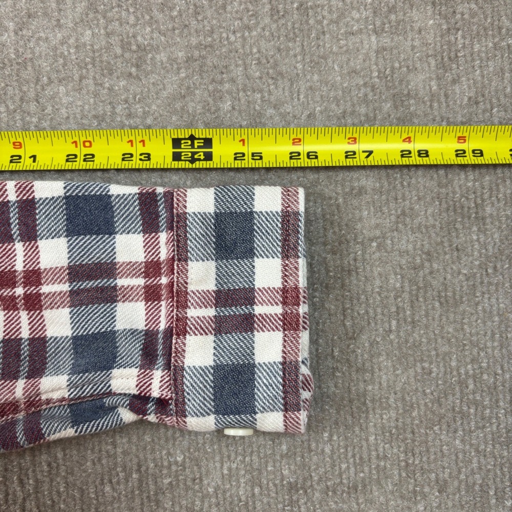 The Normal Brand Mountain Flannel Overshirt Mens Medium-T White Plaid Button Up - Picture 8 of 8